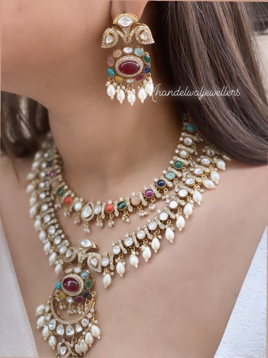 Ratnamalika polki necklace set