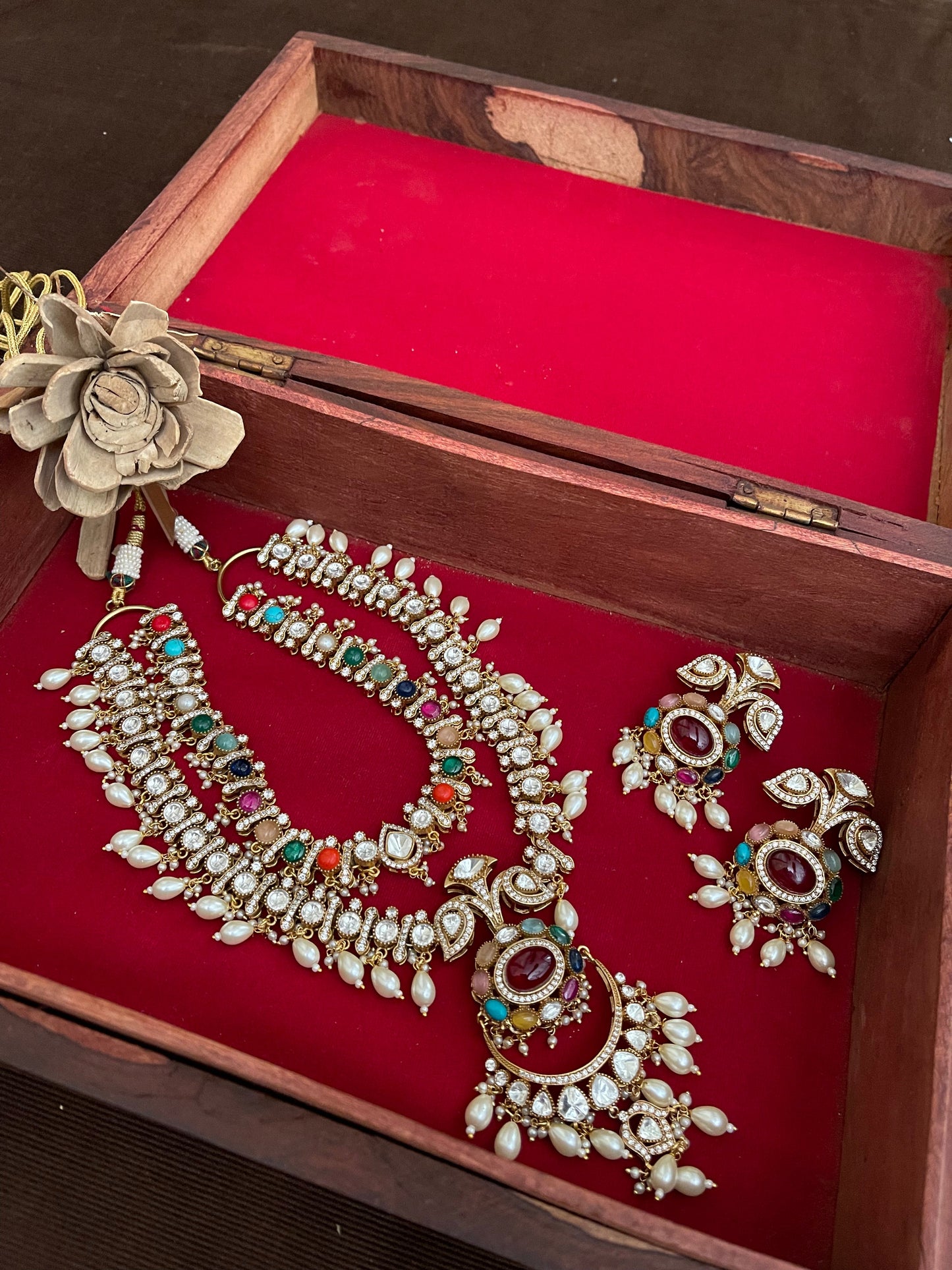 Ratnamalika polki necklace set