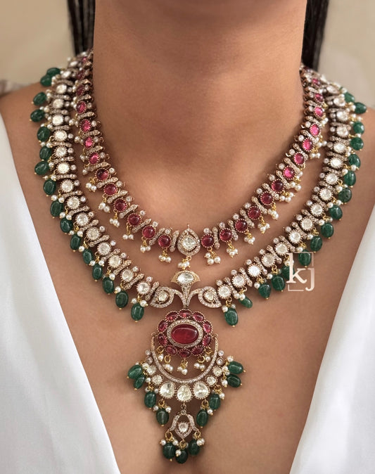 Ratnamalika polki necklace set