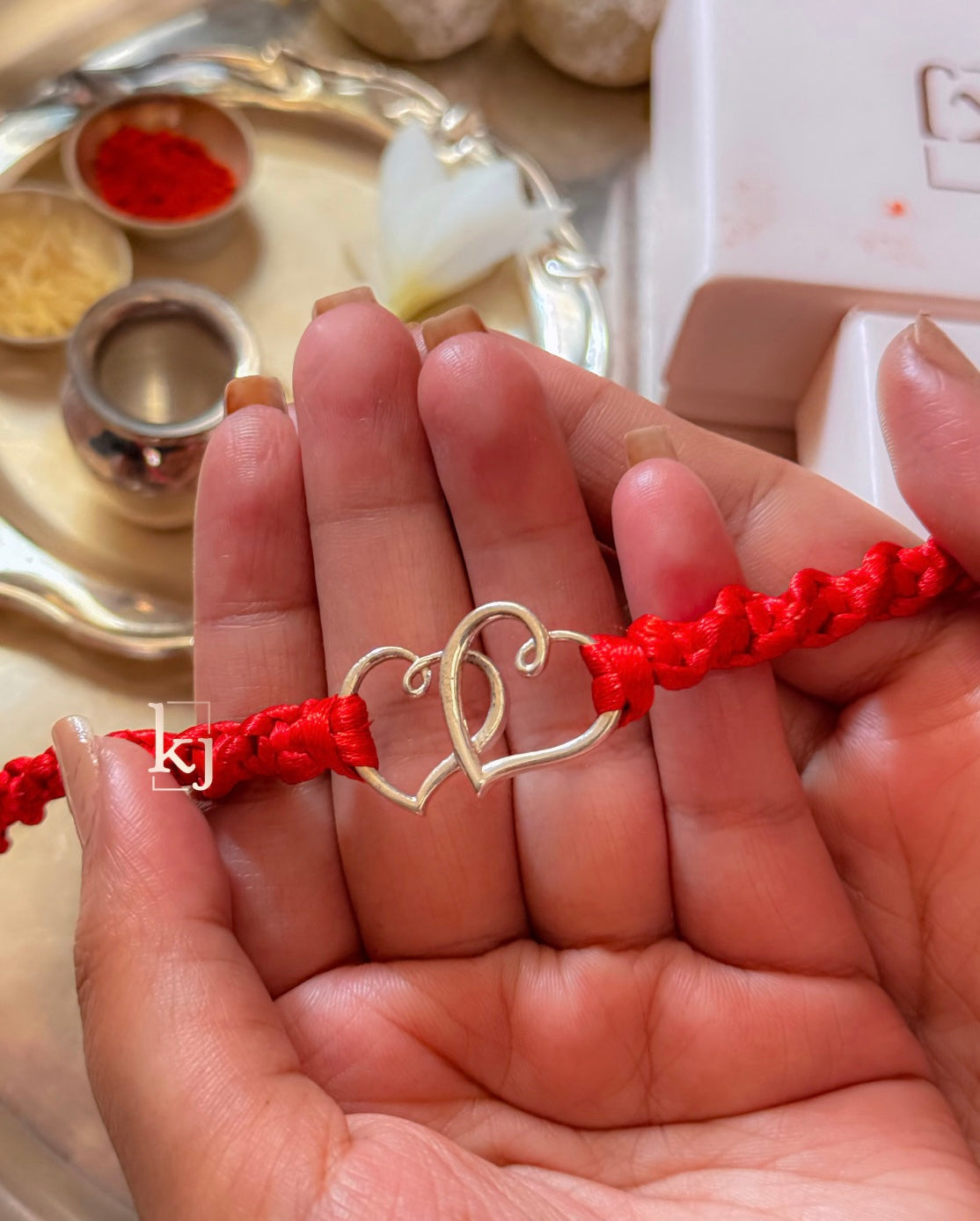 92.5 sliver Cristina Heart Rakhi