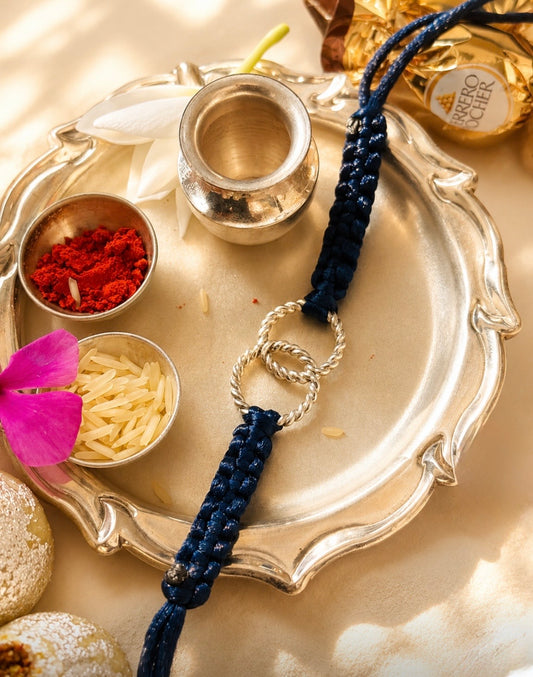 92.5 Silver Double ring Rakhi