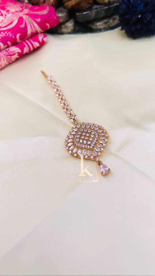 Nancy Gold Plated Traditional Kundan Maang Tika