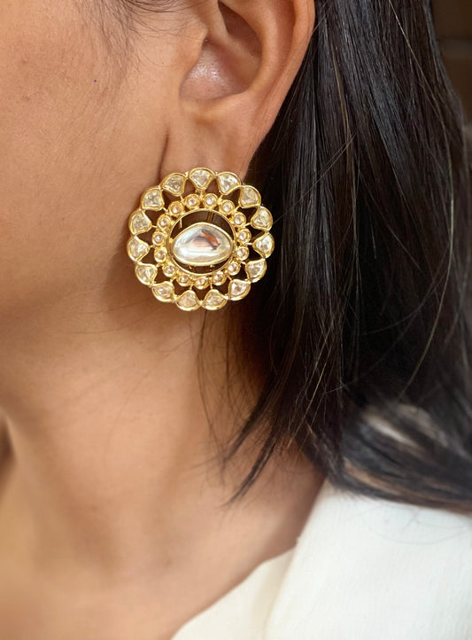 Miral Golden polki studs