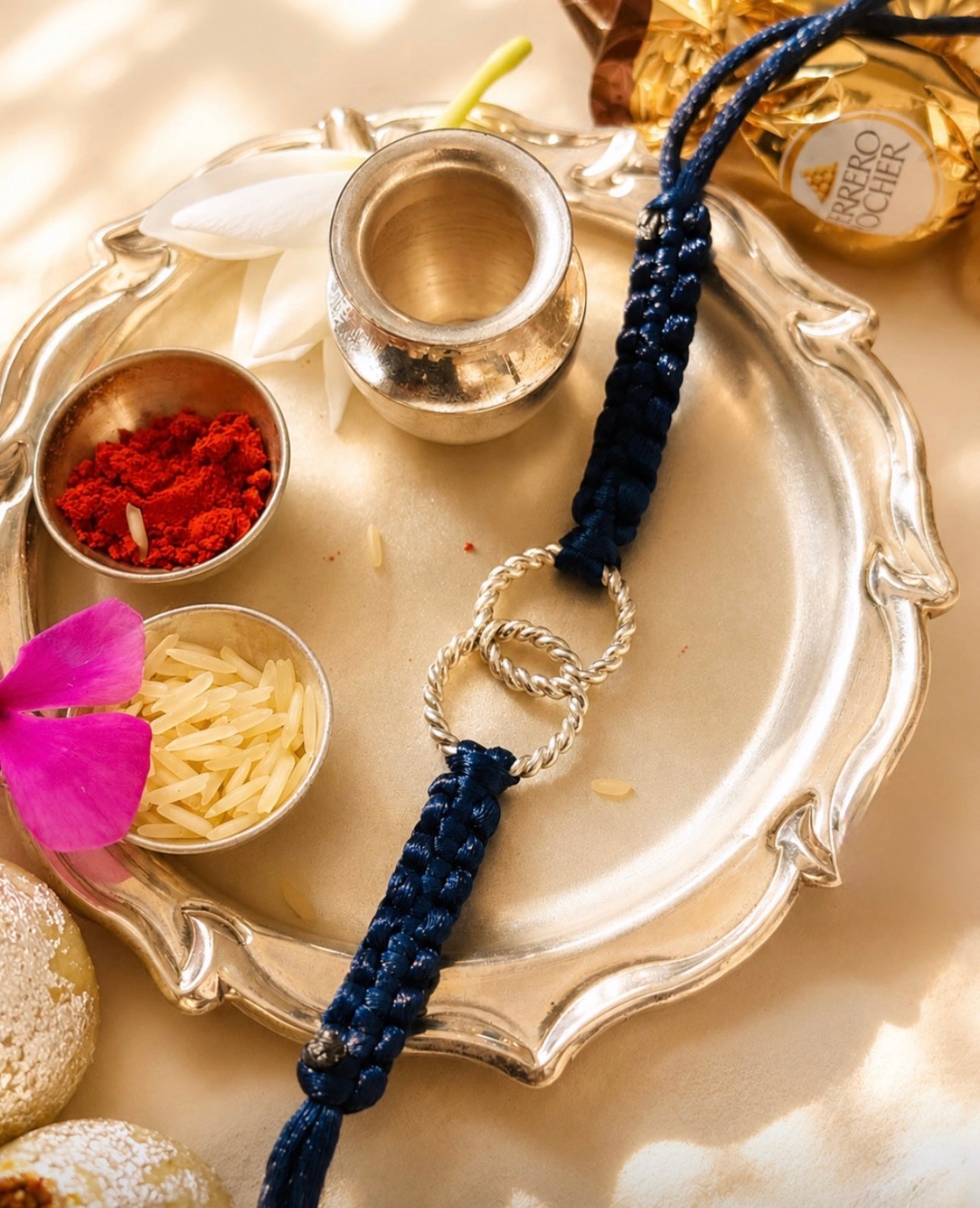 92.5 Silver Double ring Rakhi