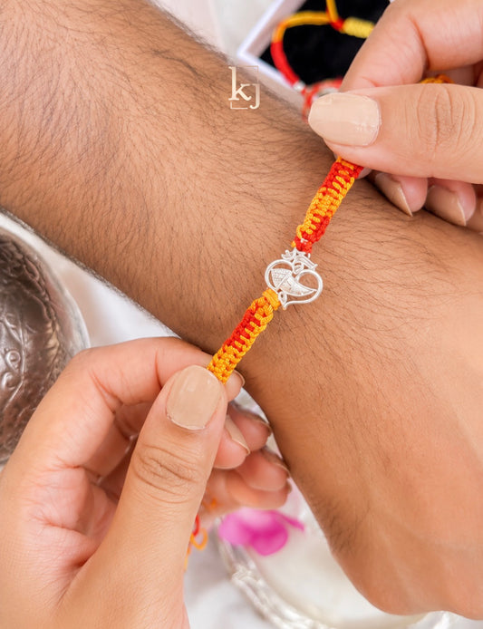 92.5 silver Om Ganesha rakhi