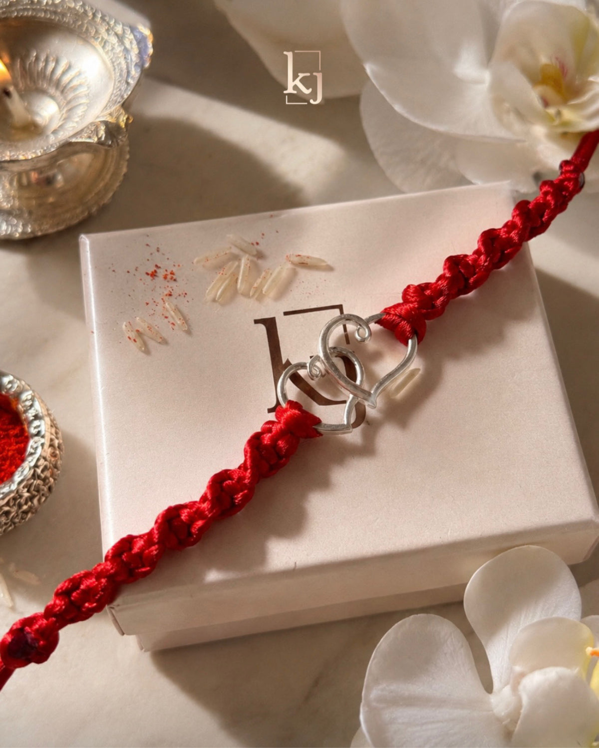 92.5 sliver Cristina Heart Rakhi
