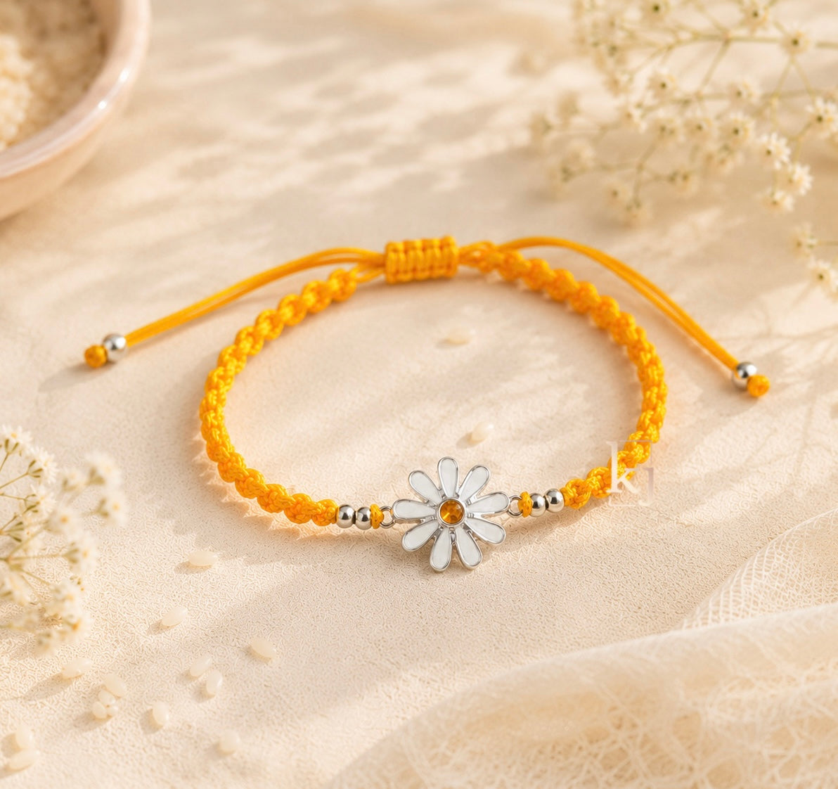 92.5 Silver Floral Rakhi