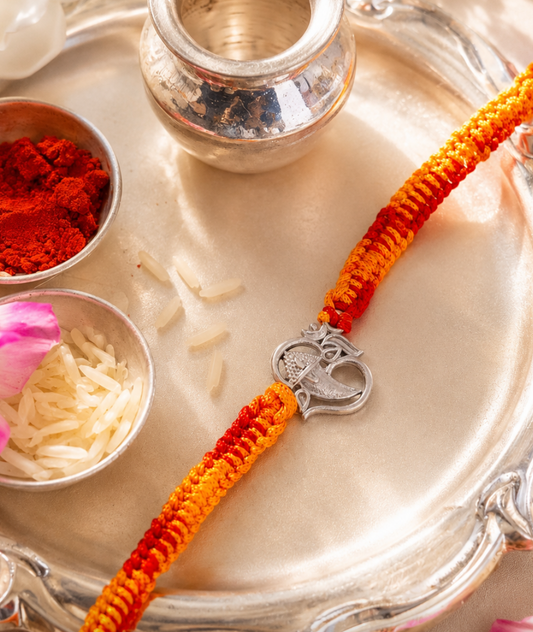 92.5 silver Om Ganesha rakhi