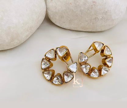 Round polki studs