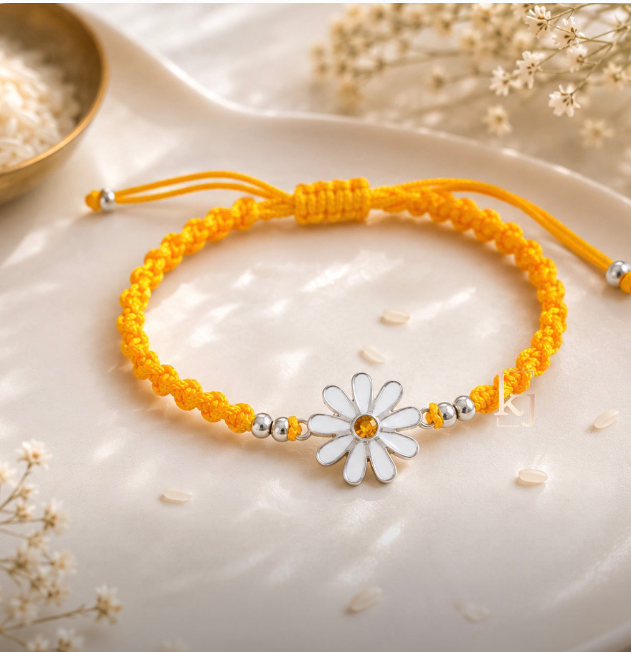 92.5 Silver Floral Rakhi