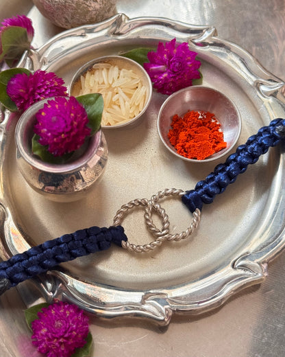 92.5 Silver Double ring Rakhi