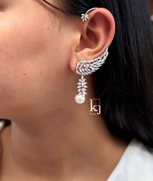 Pearl earcuff earrings