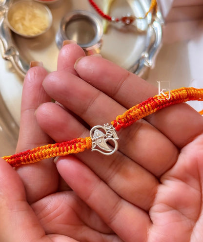 92.5 silver Om Ganesha rakhi