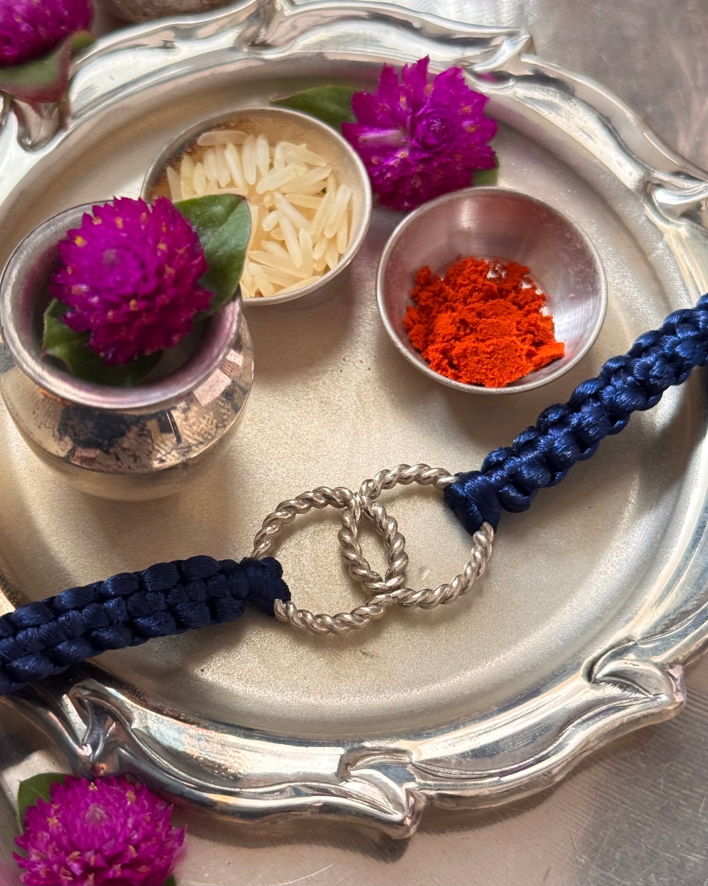 92.5 Silver Double ring Rakhi