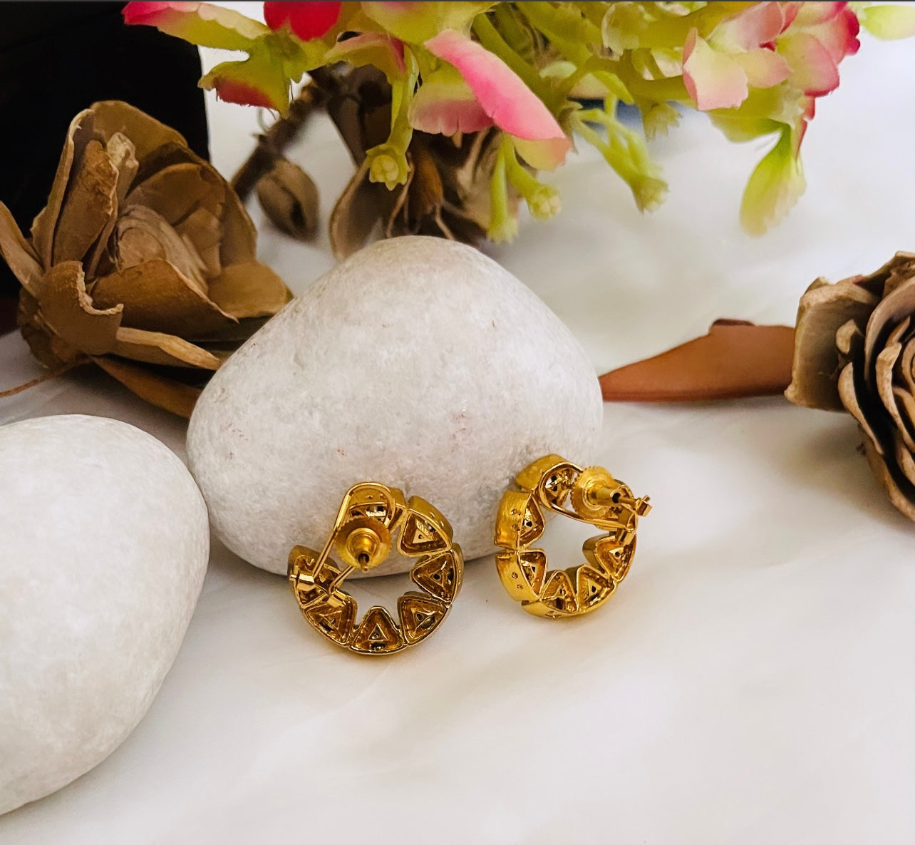 Round polki studs