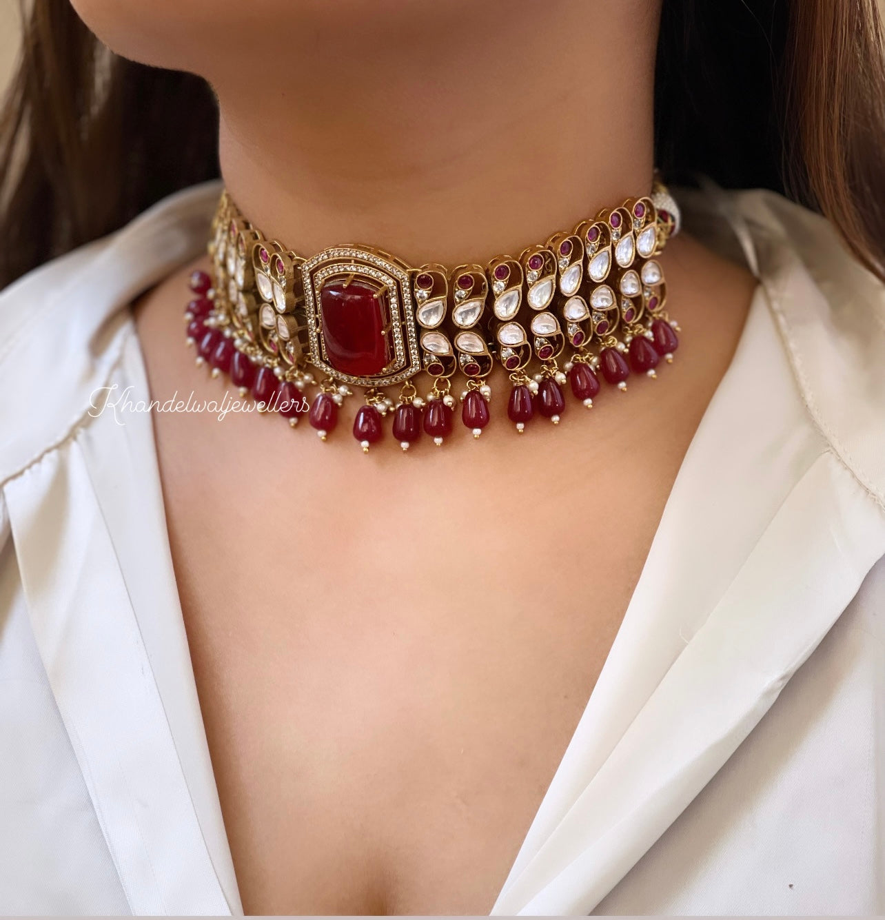 Krystle Polki Chokers Set