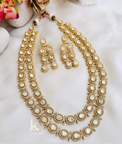 Jiana double layer polki Necklace set