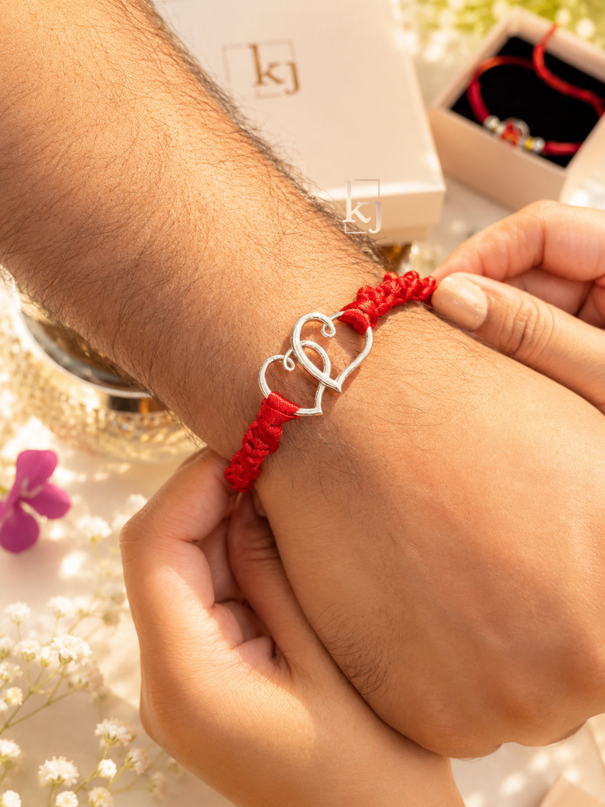 92.5 sliver Cristina Heart Rakhi
