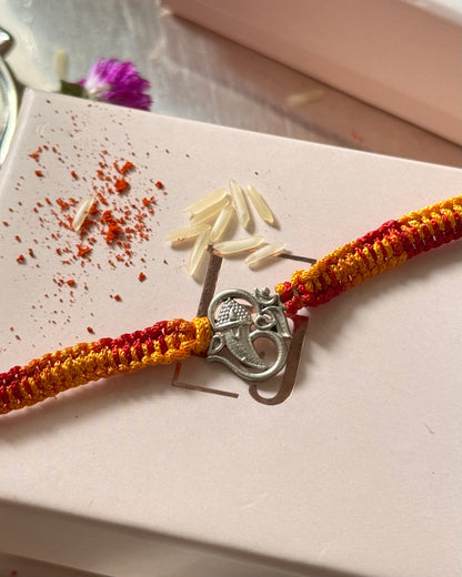 92.5 silver Om Ganesha rakhi