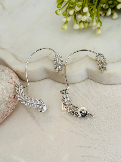 Leaf earcuff earrings set