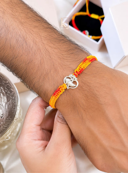 92.5 silver Om Ganesha rakhi