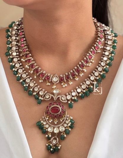 Ratnamalika polki necklace set