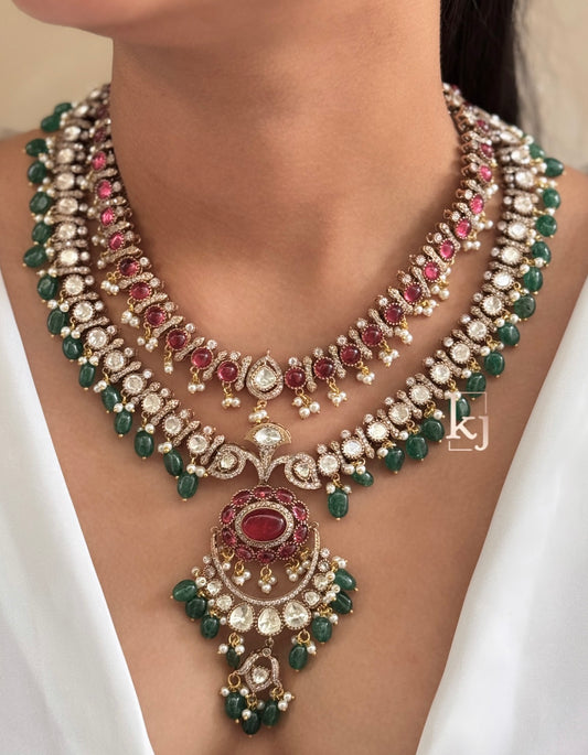 Ratnamalika polki necklace set
