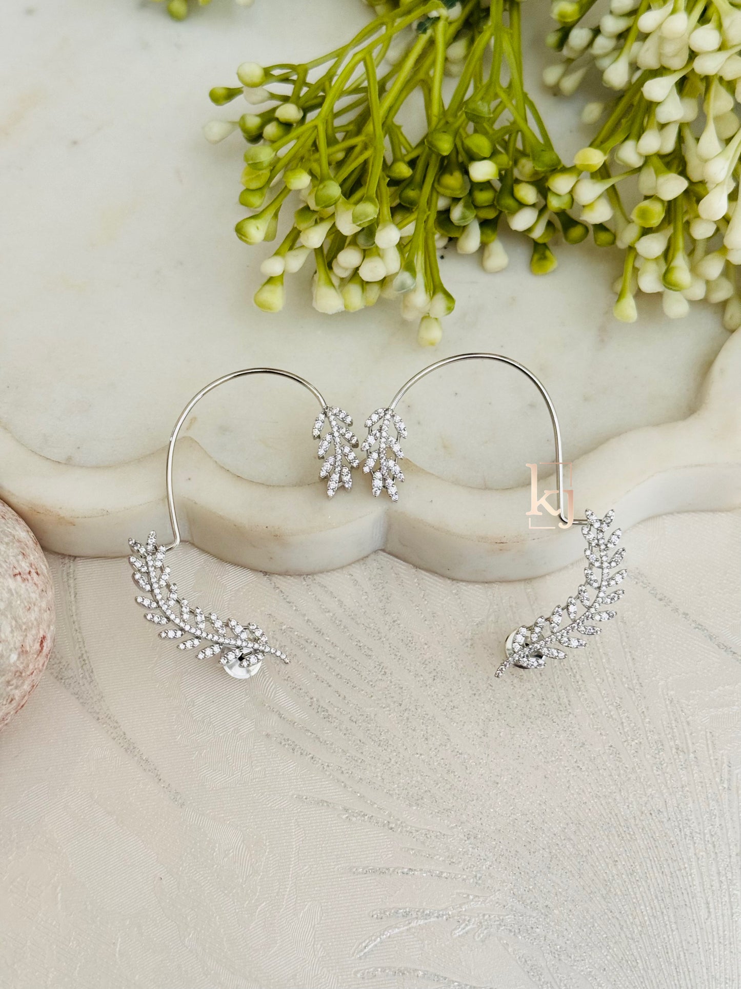 Leaf earcuff earrings set