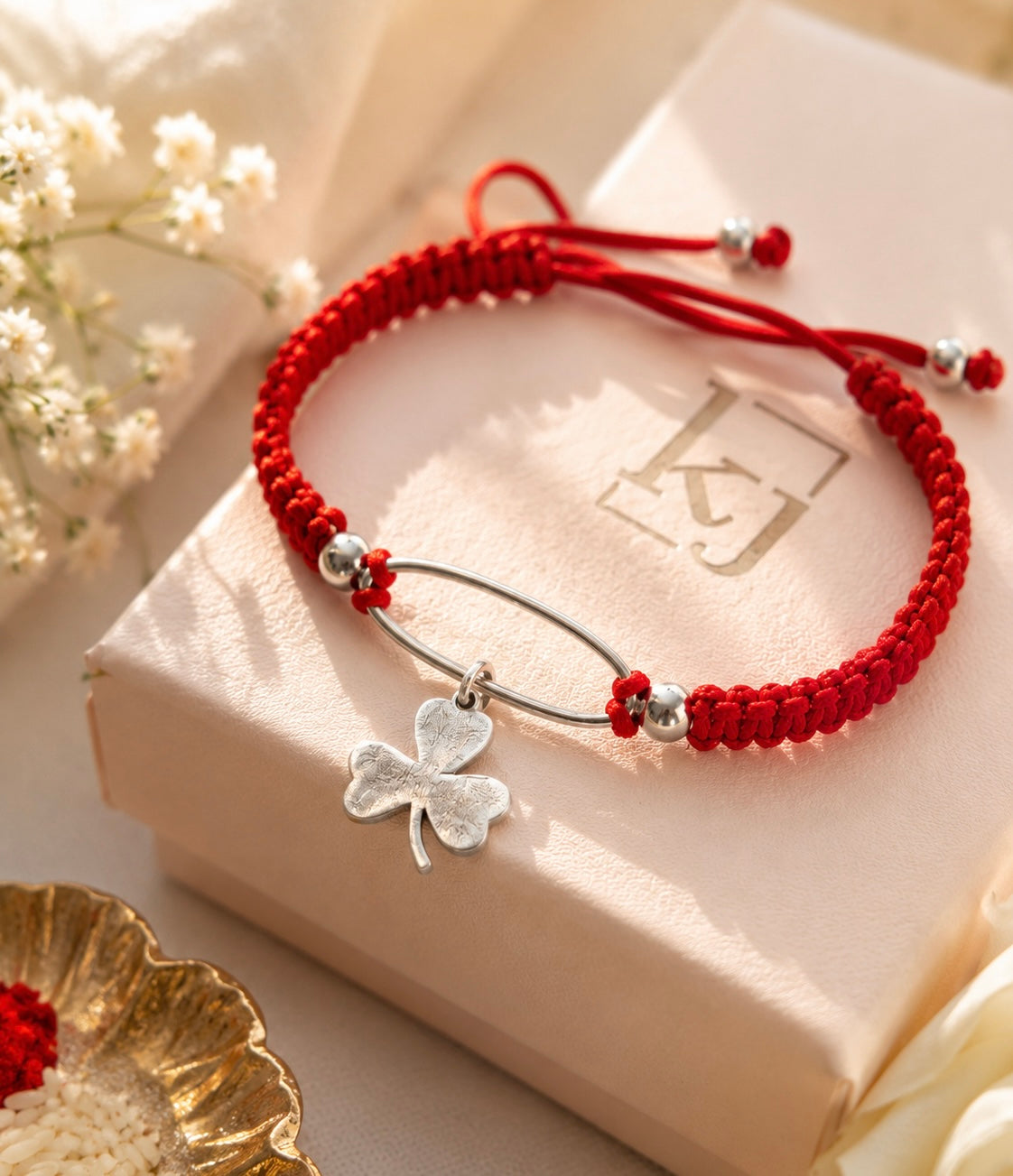 92.5 Silver clove leaf Rakhi