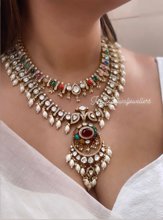 Ratnamalika polki necklace set