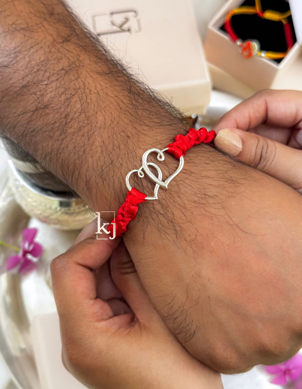 92.5 sliver Cristina Heart Rakhi