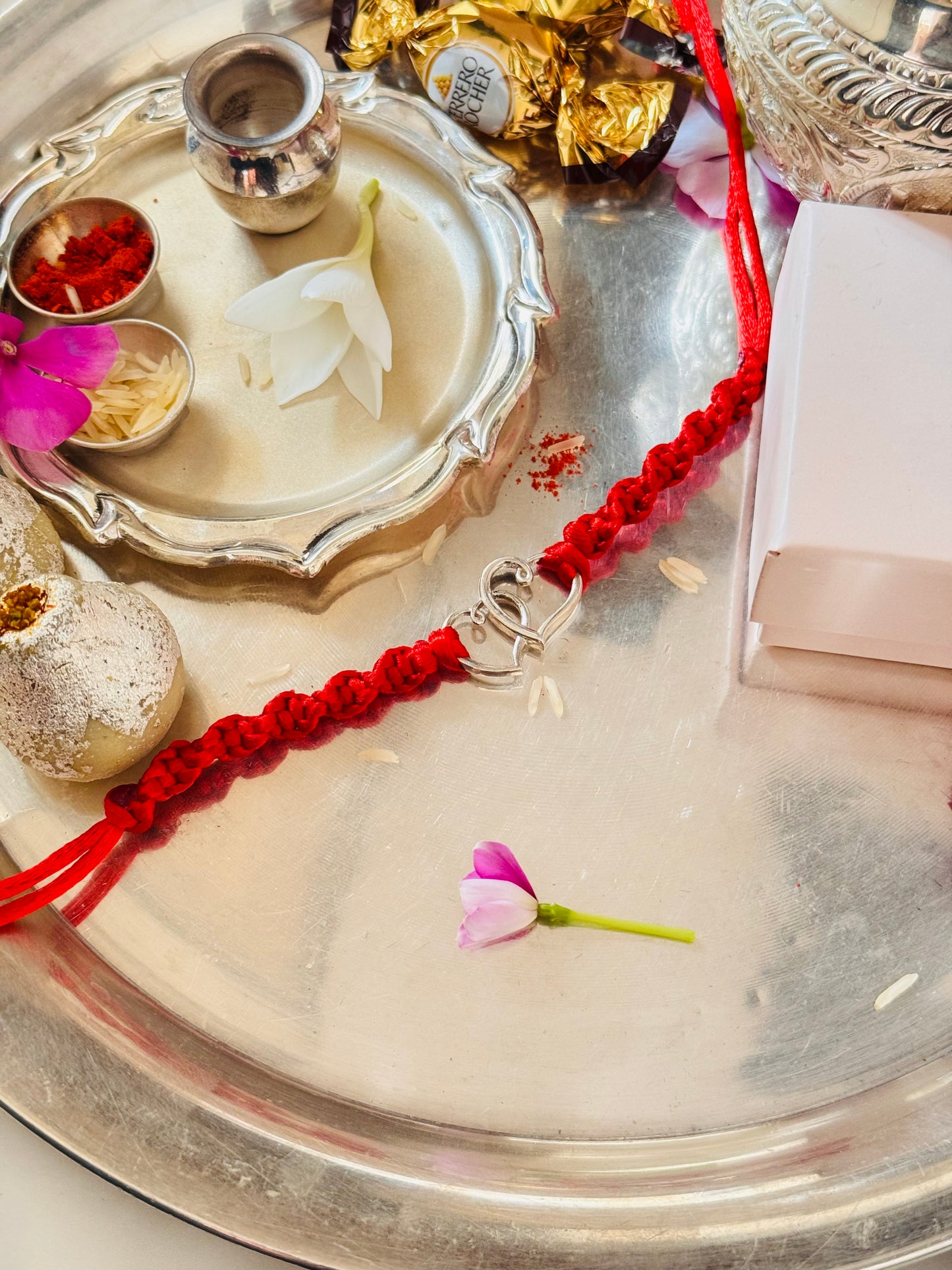 92.5 sliver Cristina Heart Rakhi