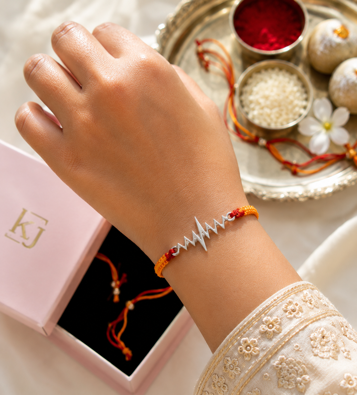 92.5 Silver Lifeline symbol Rakhi