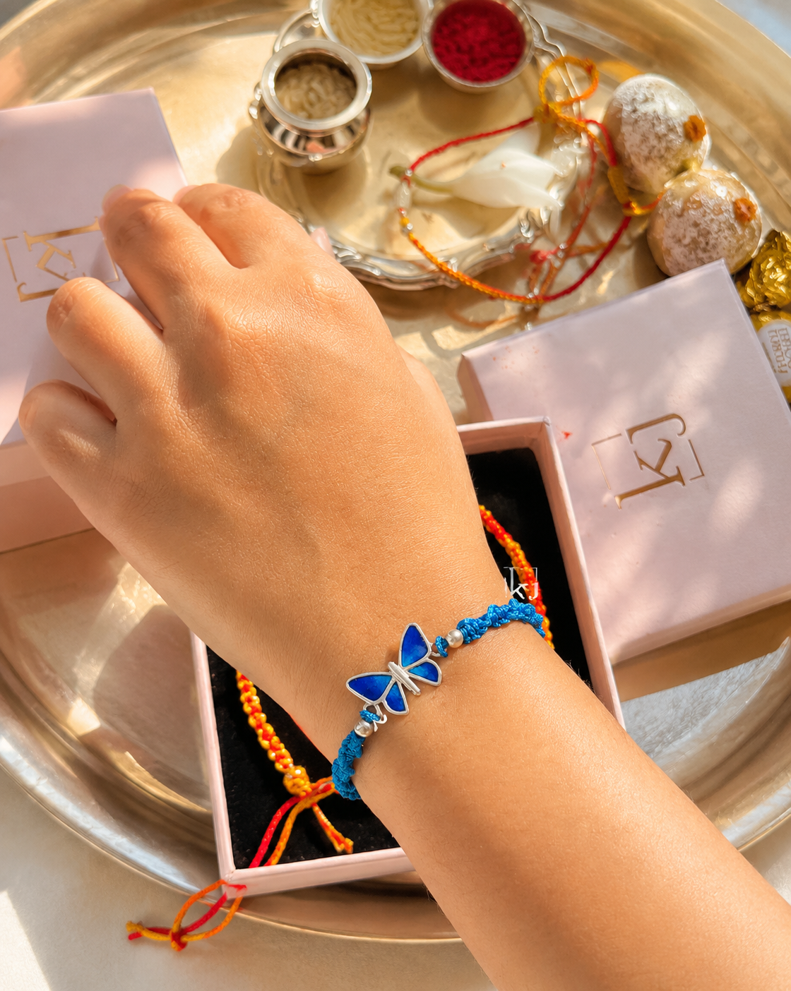 92.5 silver Butterfly Rakhi
