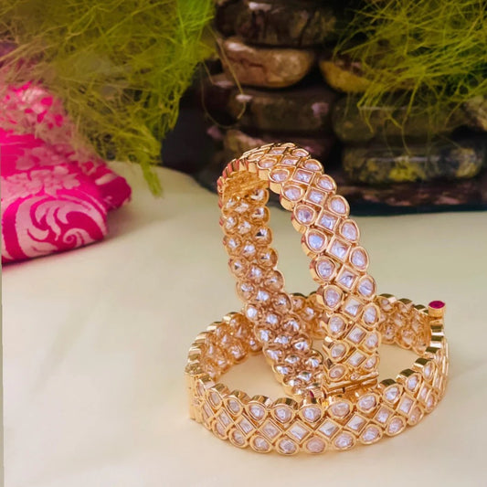 Syesha Gold Plated Polki Bangles