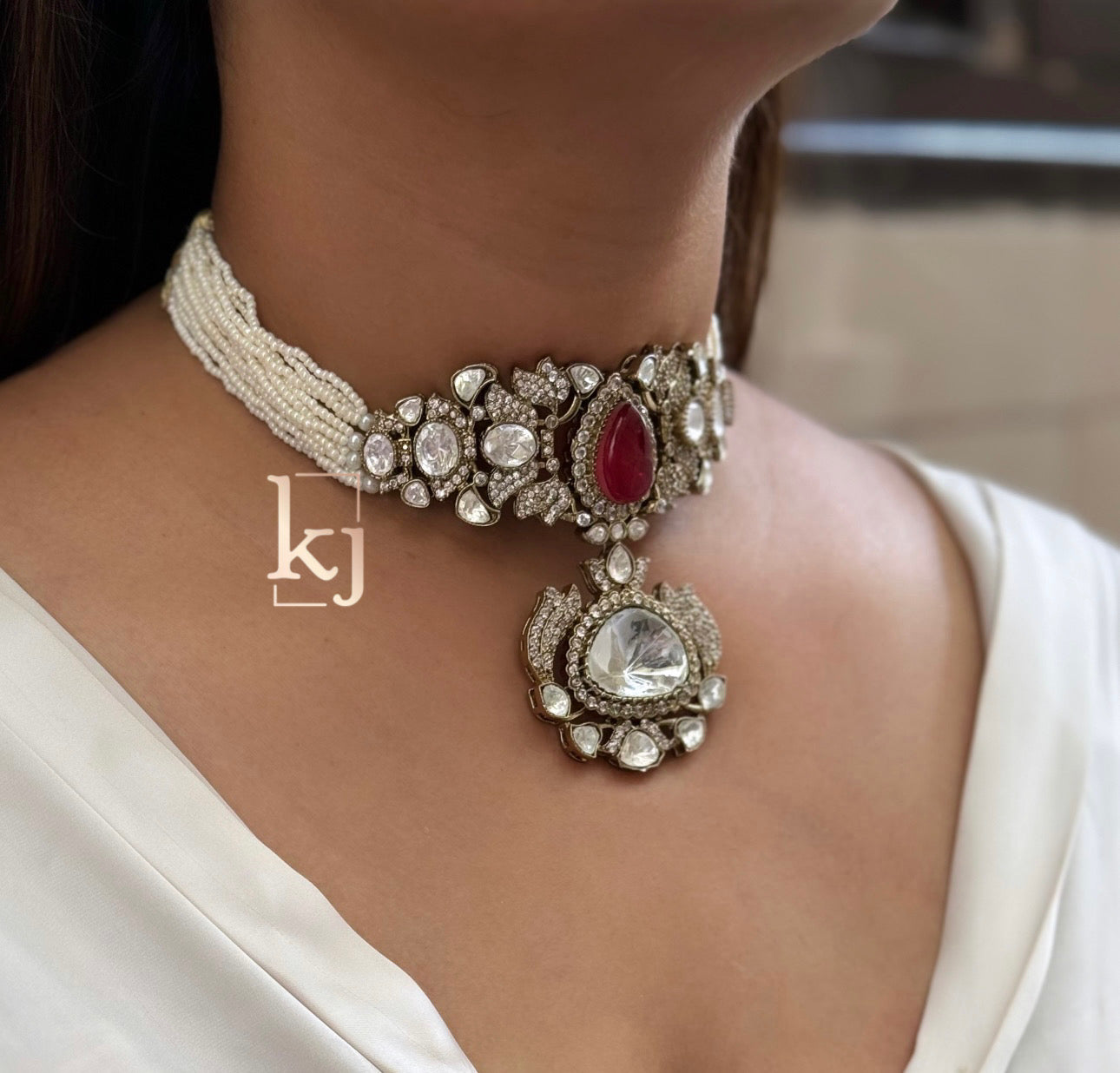 Aadhya polki uncut choker set