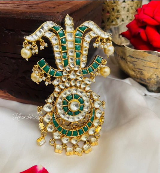 Nawabs Dimond And Green Kundan Kalangi
