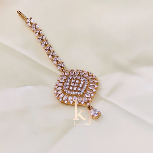 Nancy Gold Plated Traditional Kundan Maang Tika