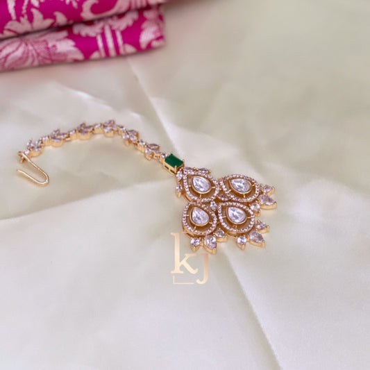 Suzanne Gold Plated Traditional Kundan Maang Tika