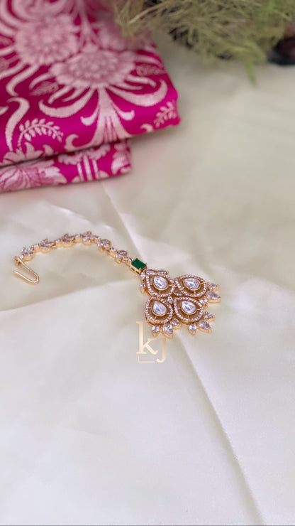 Suzanne Gold Plated Traditional Kundan Maang Tika