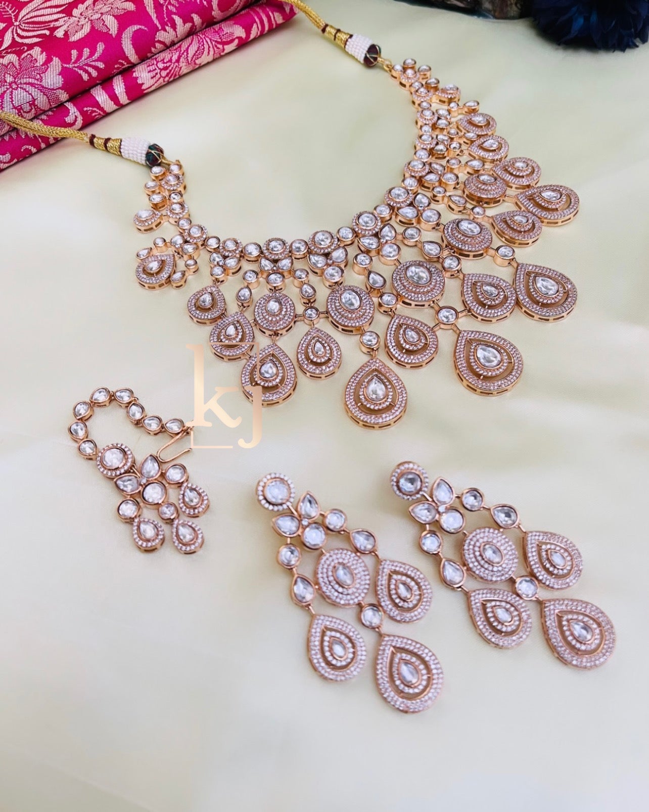 Aayat Gold Plated Polki Necklace Set