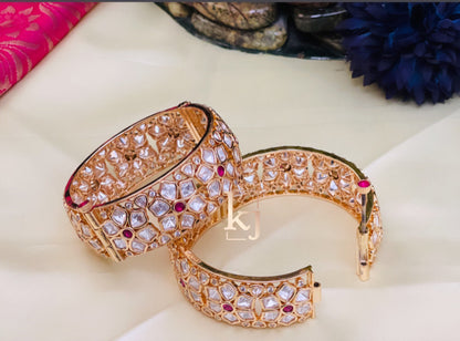 Zaina Gold Plated Polki Bangles