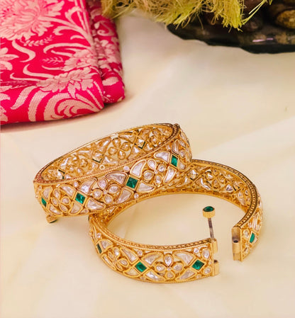 Anam Gold Plated Polki Bangles