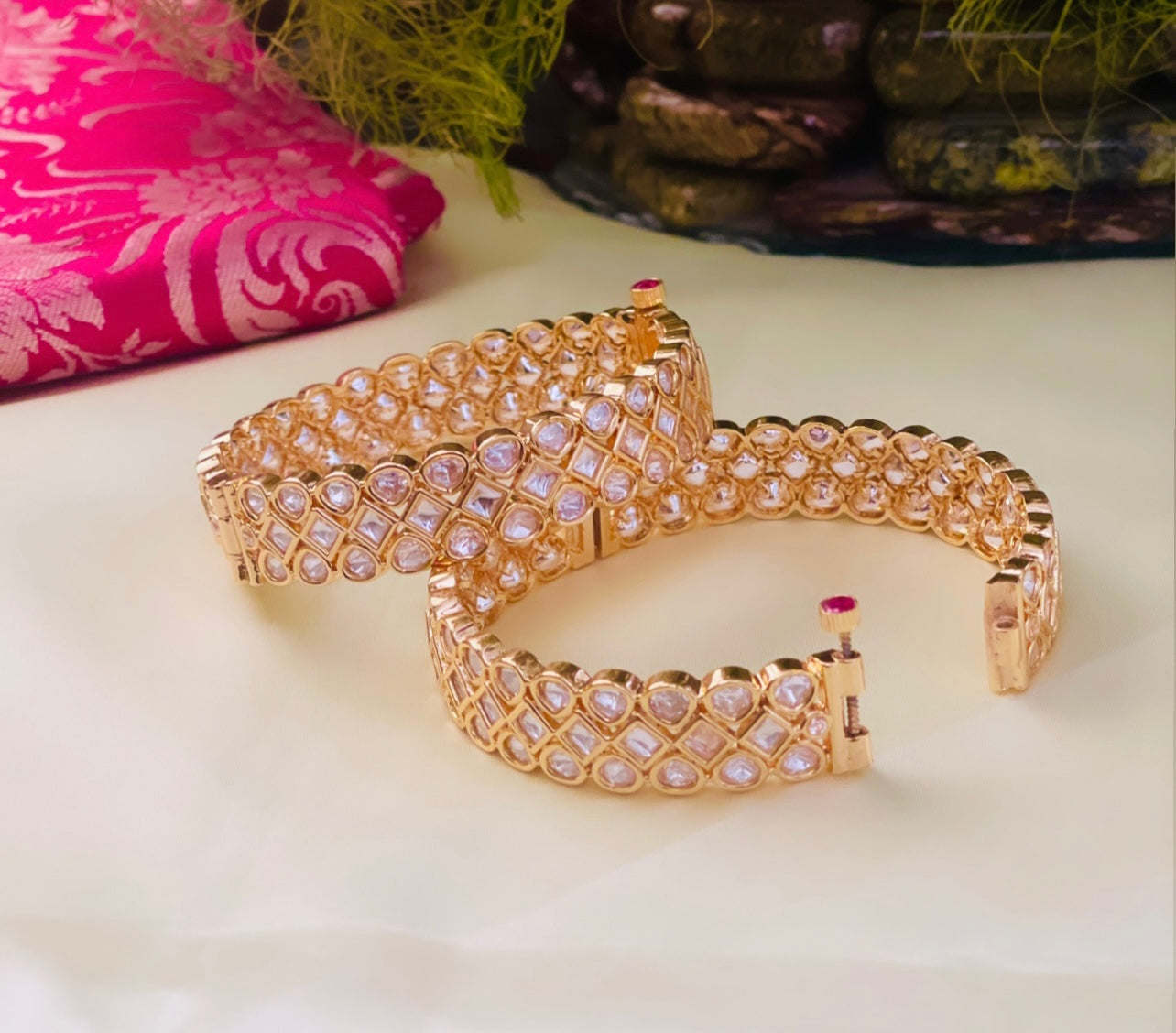 Syesha Gold Plated Polki Bangles