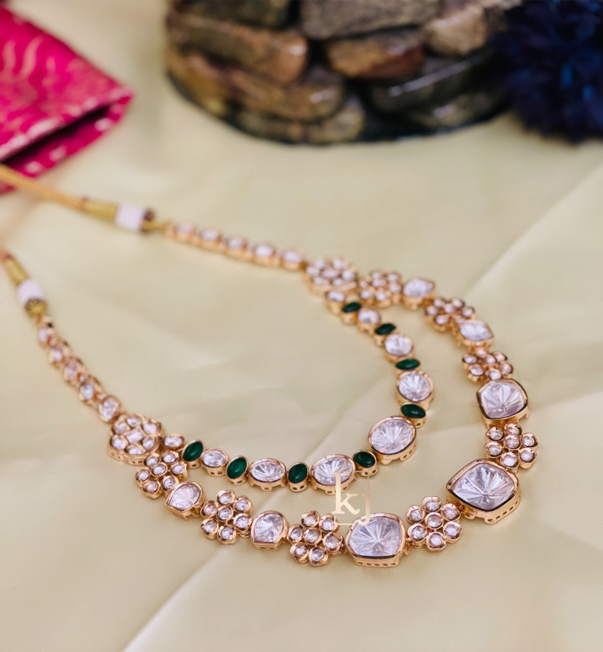 Sufiya Gold Plated Polki Necklace Set