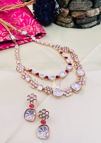 Sufia Gold Plated Polki Necklace Set