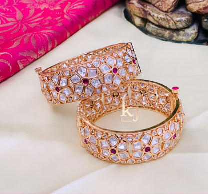 Zaina Gold Plated Polki Bangles